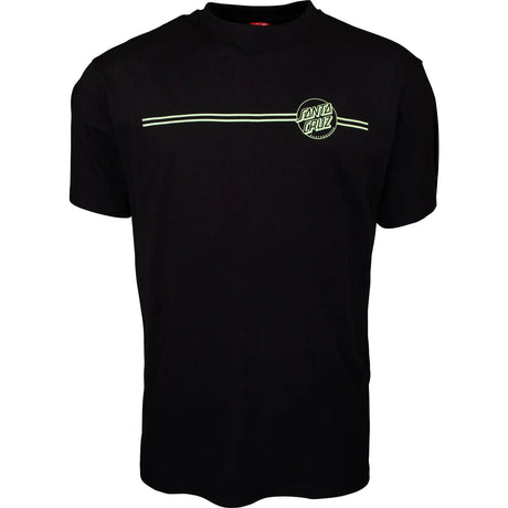 Santa Cruz Opus Dot Stripe T Shirt - Black/Mint