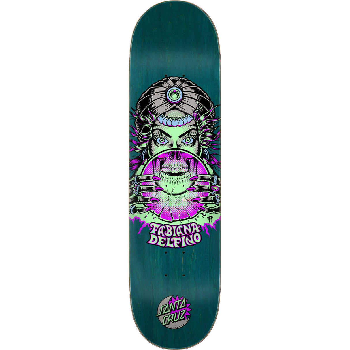 Santa Cruz Delfino Fortune Teller VX Skateboard Deck - Glow 8.25"
