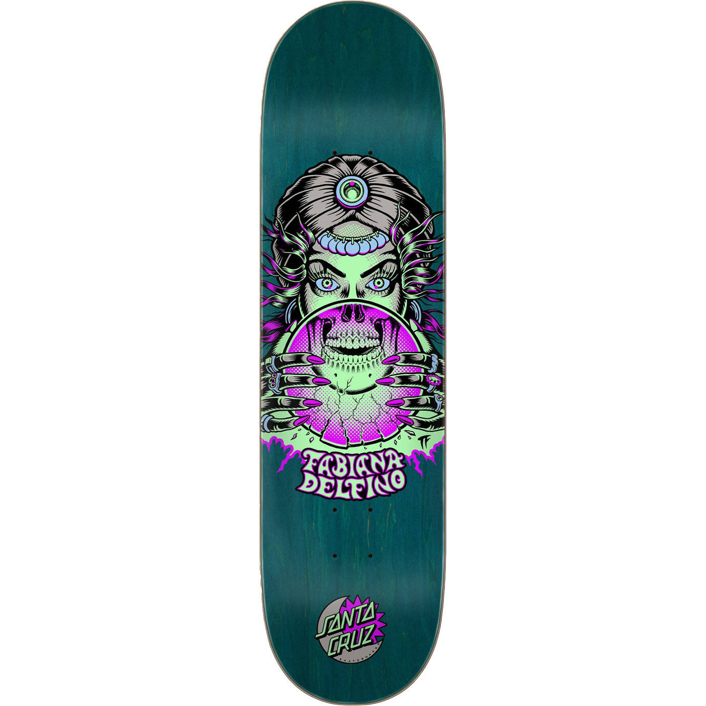 Santa Cruz Delfino Fortune Teller VX Skateboard Deck - Glow 8.25"