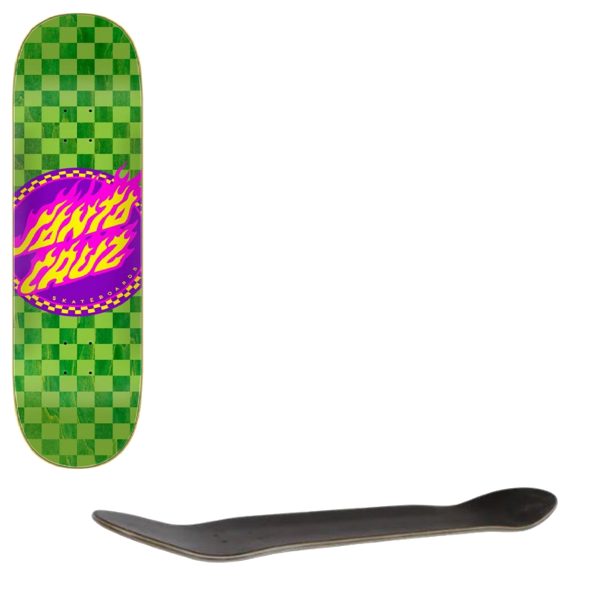 Santa Cruz Flame Dot Check Skateboard Deck - 8"
