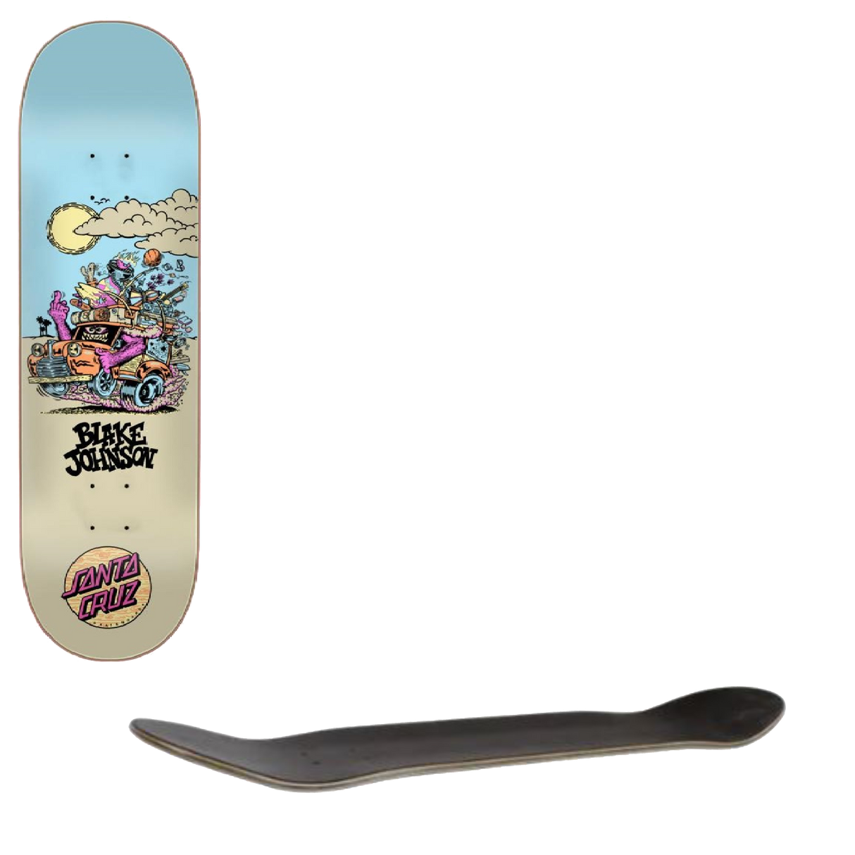 Santa Cruz Johnson Beast Wagon Skateboard Deck - 8.375"
