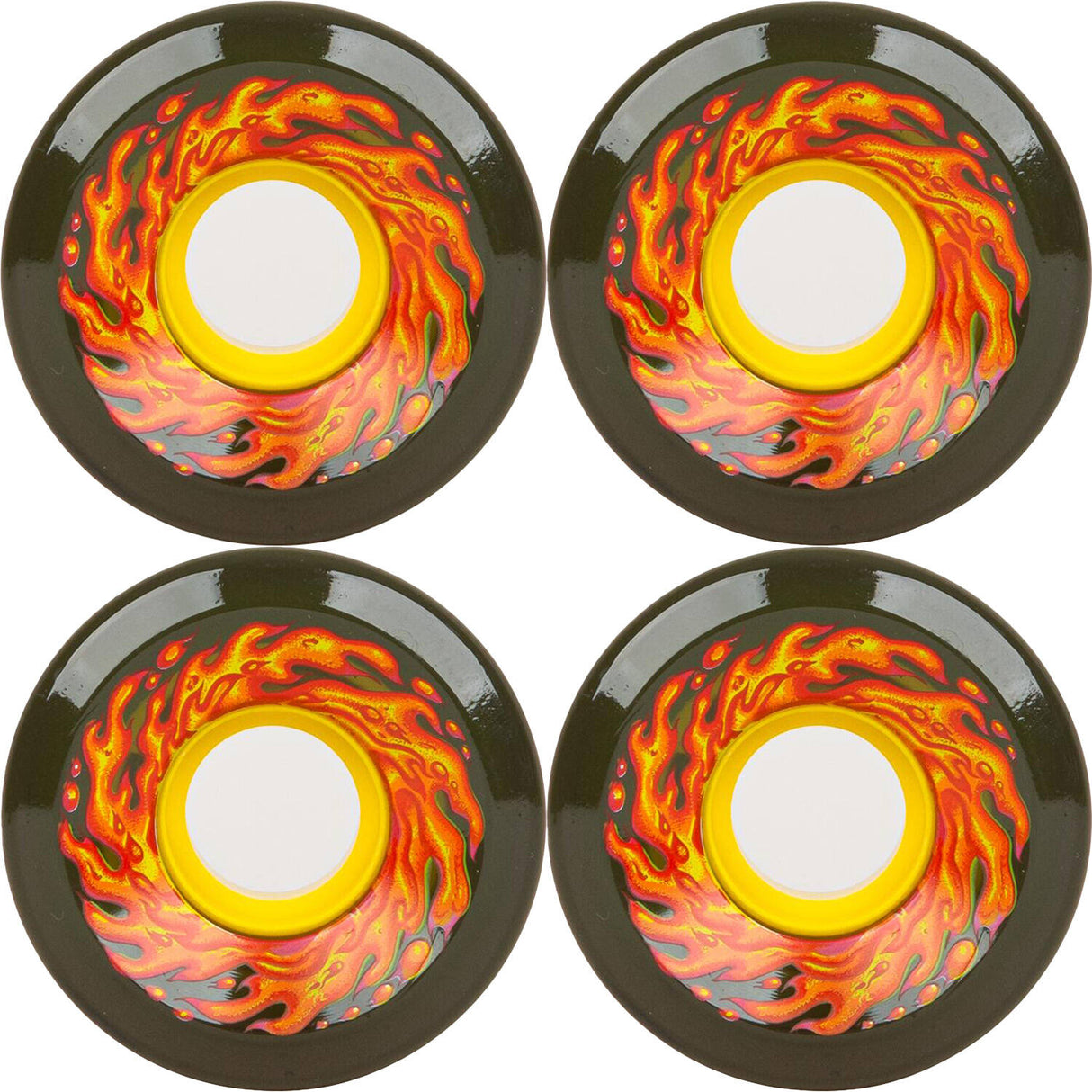 Santa Cruz Slime Balls Flame Mini OG Slime Skateboard Wheels 54.5mm - Trans Black