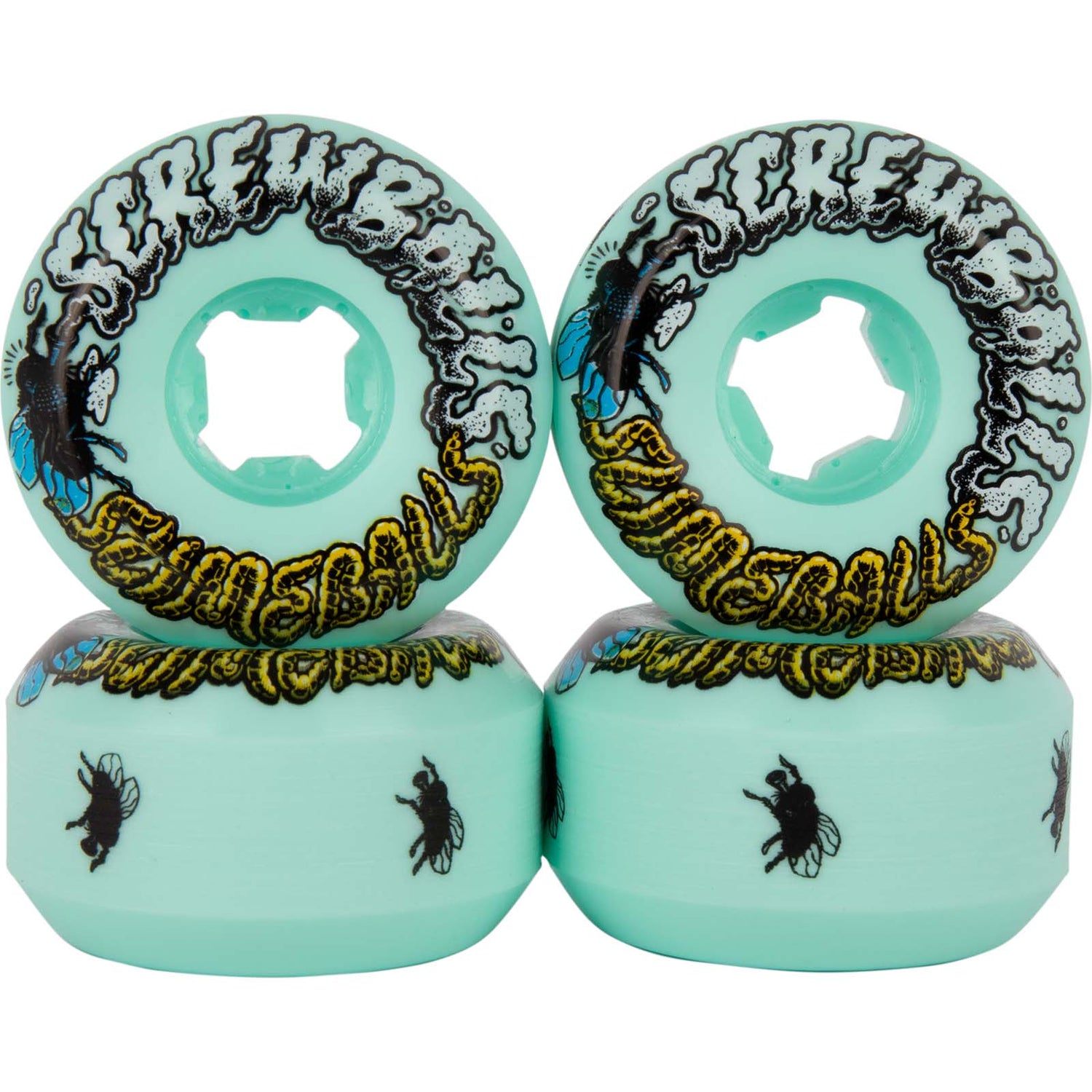 Santa Cruz Slime Balls Screw Balls Speed Balls Skateboard Wheels - Green 53mm