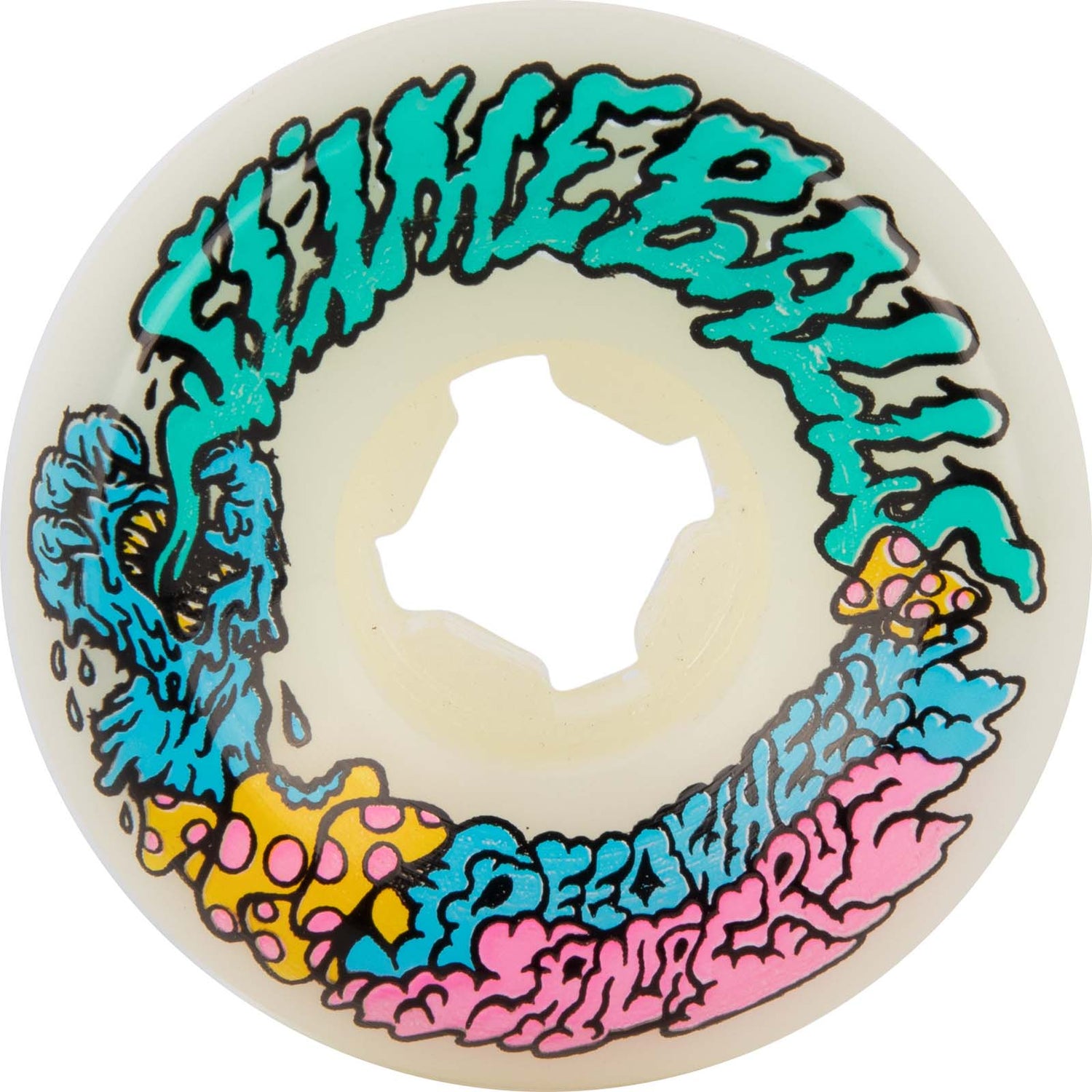 Santa Cruz Slime Balls Vomit Mini II Skateboard Wheels - White 54mm