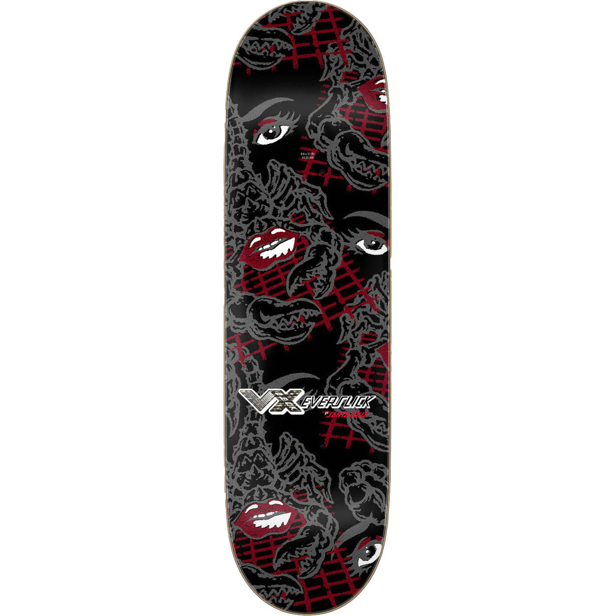 Santa Cruz Johnson Misprint Danger Zone VX Everslick Skateboard Deck - 8.6"