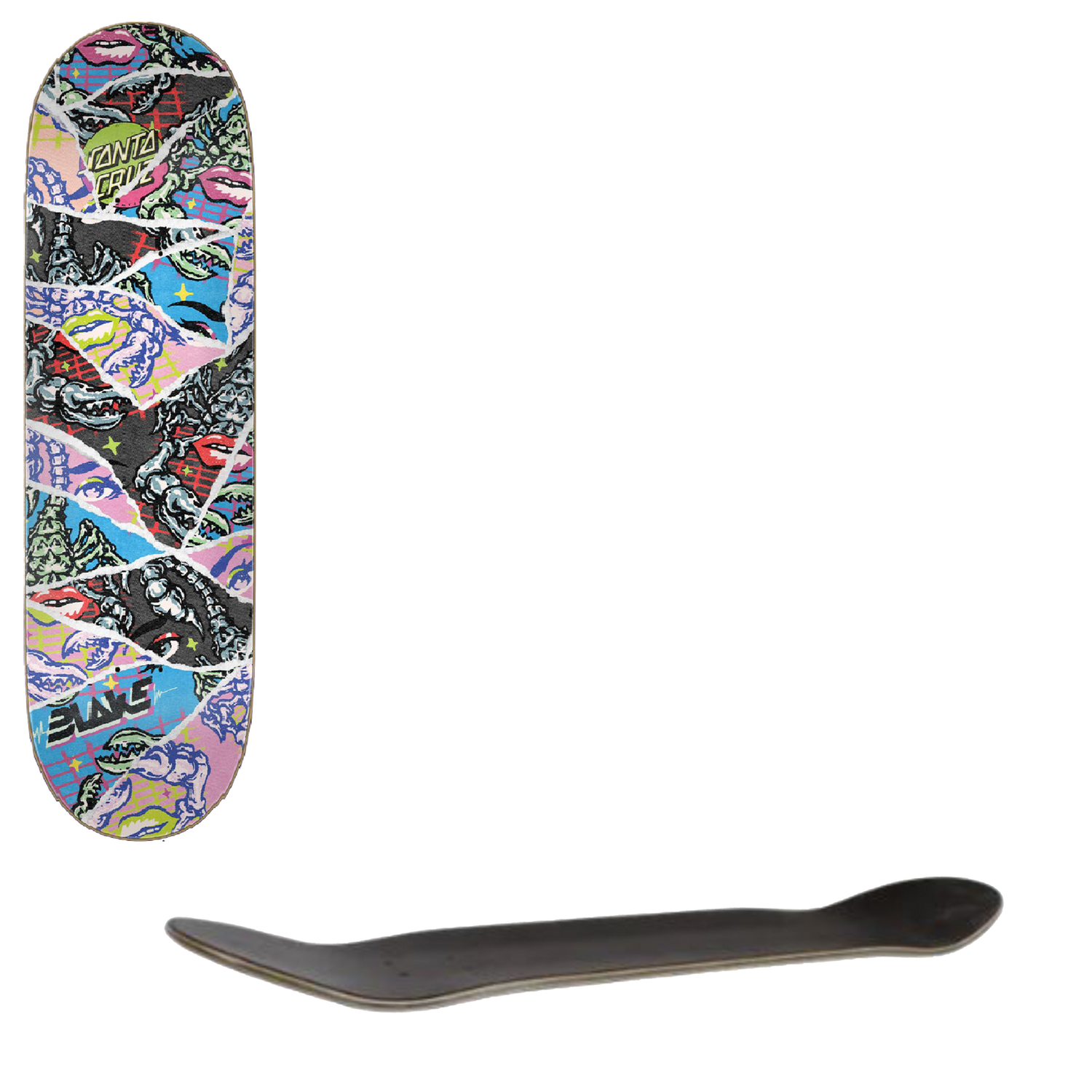 Santa Cruz Johnson Misprint Danger Zone VX Everslick Skateboard Deck - 8.6"