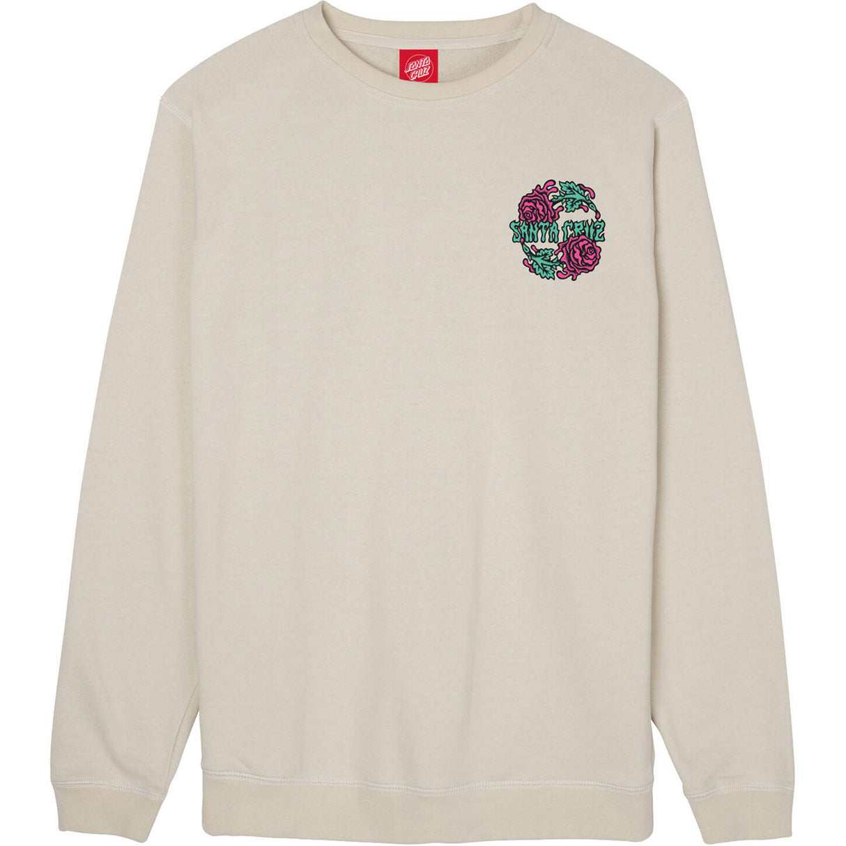 Santa Cruz Dressen Rose Two Crew - Light Grey