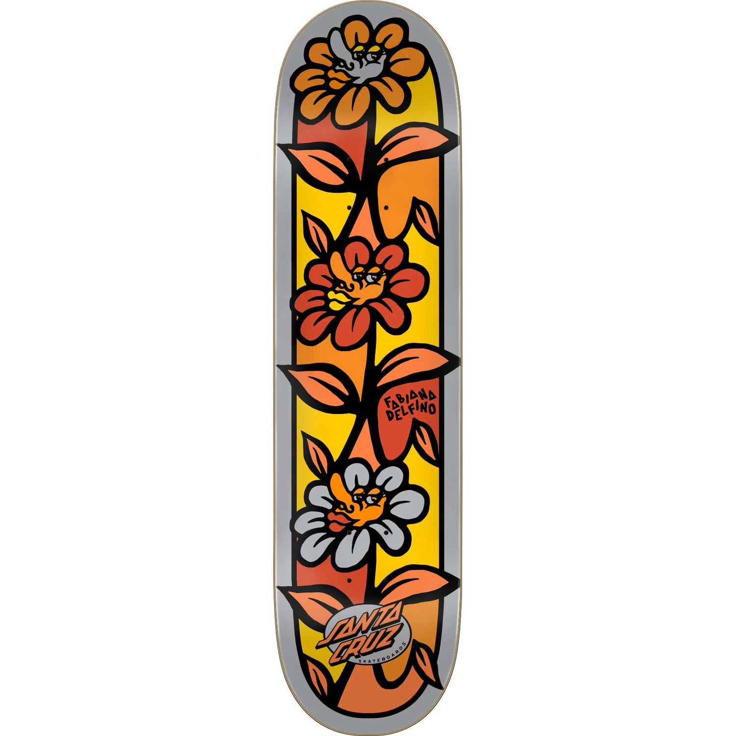 Santa Cruz Flower Crew Pro Skateboard Deck - Delfino 8"