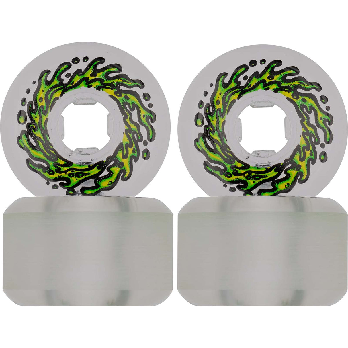 Santa Cruz Slime Balls Mirror Vomits Skateboard Wheels - Clear 53mm