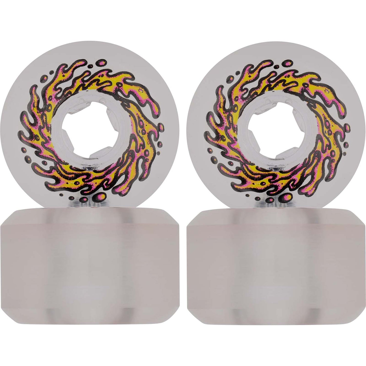 Santa Cruz Slime Balls Mirror Vomits Skateboard Wheels - Clear 54mm