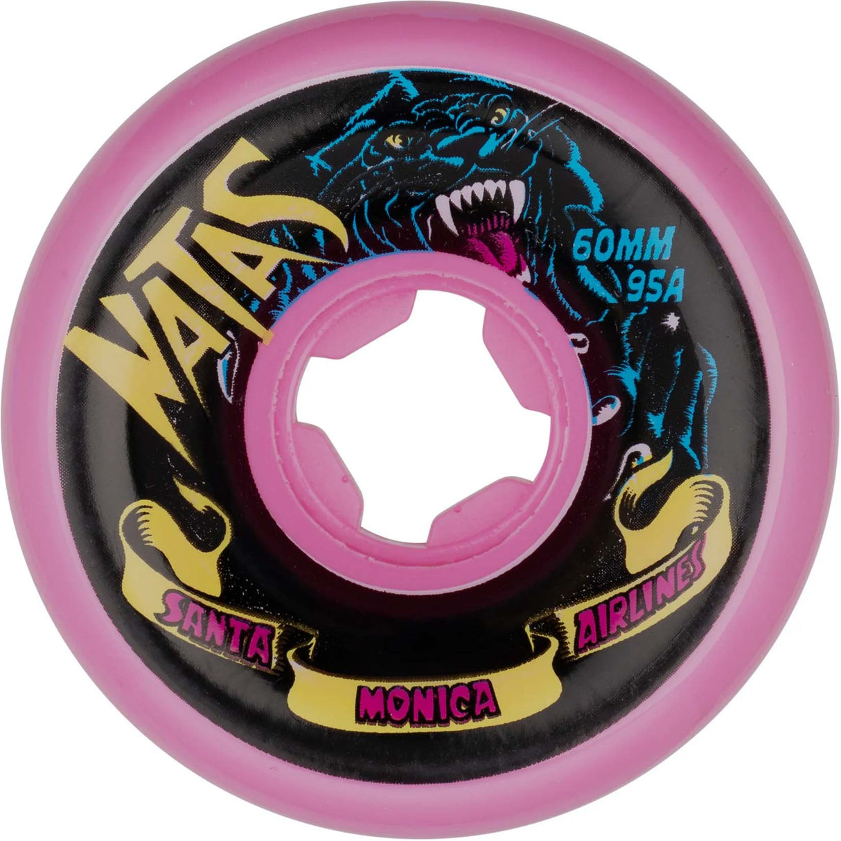 Santa Cruz Slime Balls Natas Kaupas Panther Vomits Skateboard Wheels - Pink 60mm