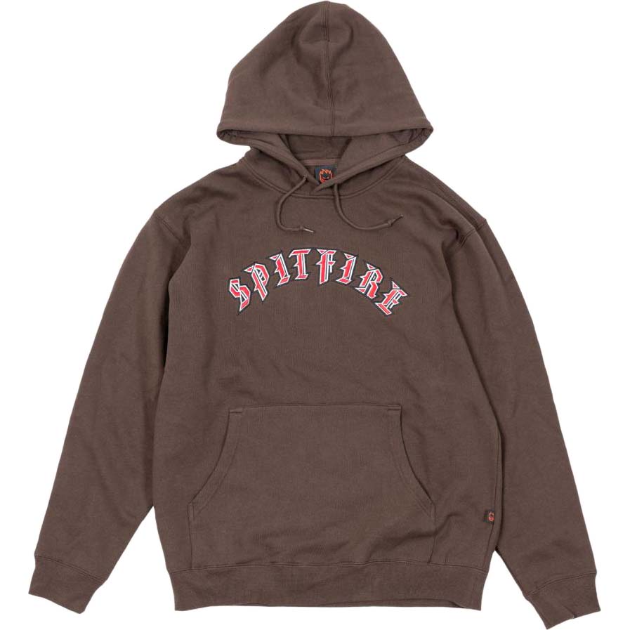 Spitfire Old E Emb Hoodie - Brown/Red/Black/White