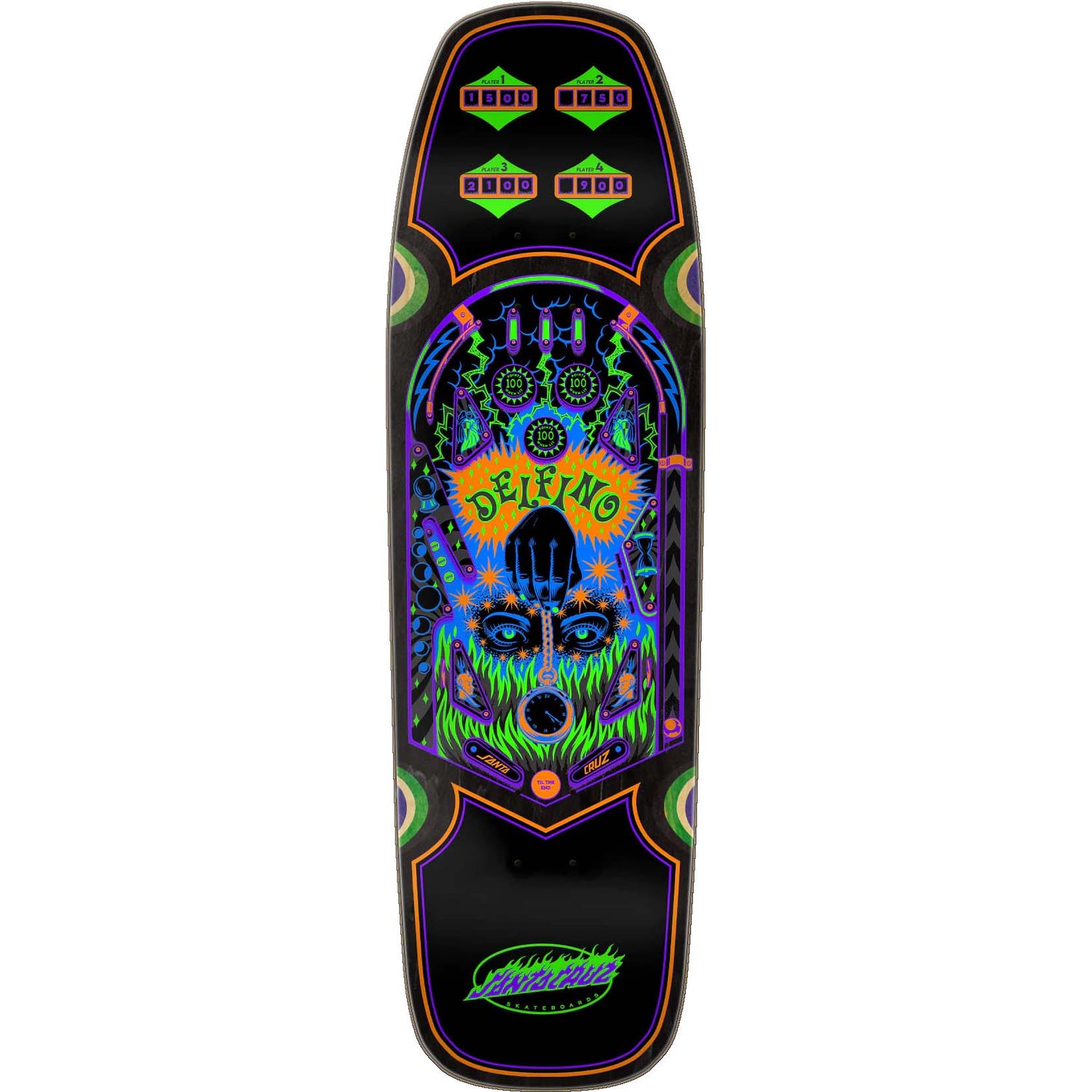 Santa Cruz Pinball Skateboard Deck - Delfino 9.14"