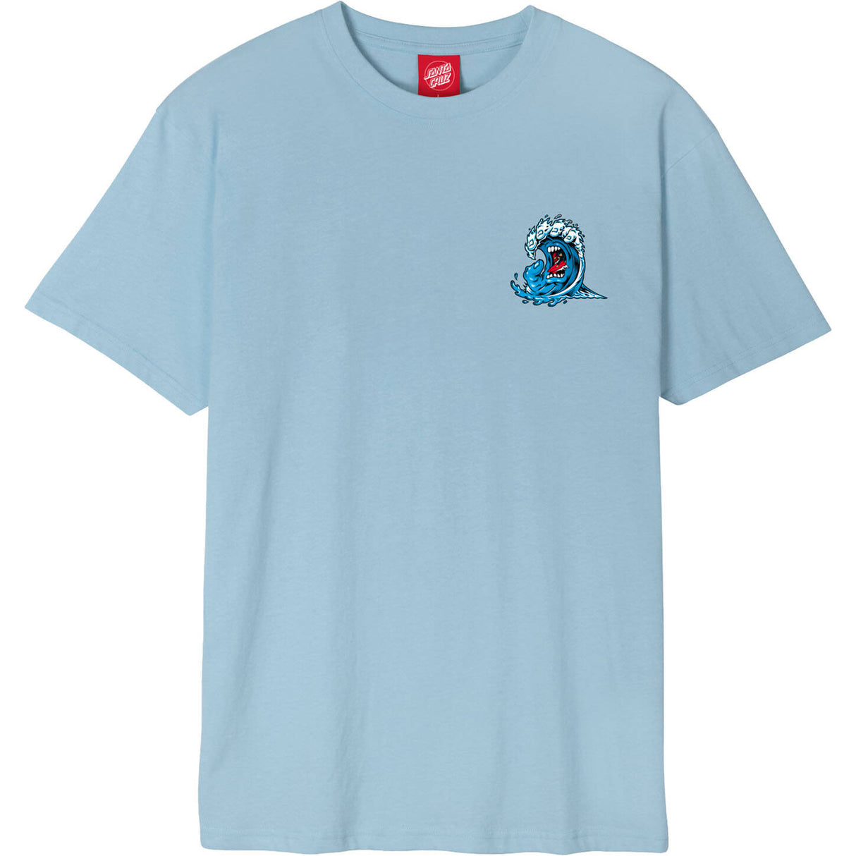 Santa Cruz Screaming Wave T Shirt - Sky Blue