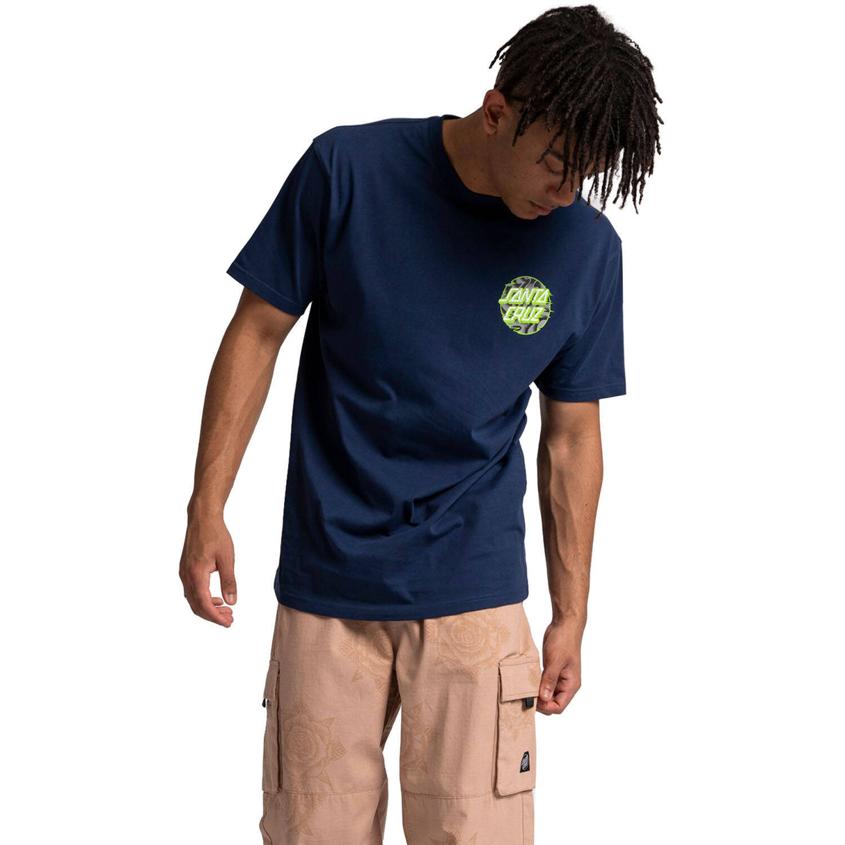 Santa Cruz Vivid Slick Dot T Shirt - Midnight Blue