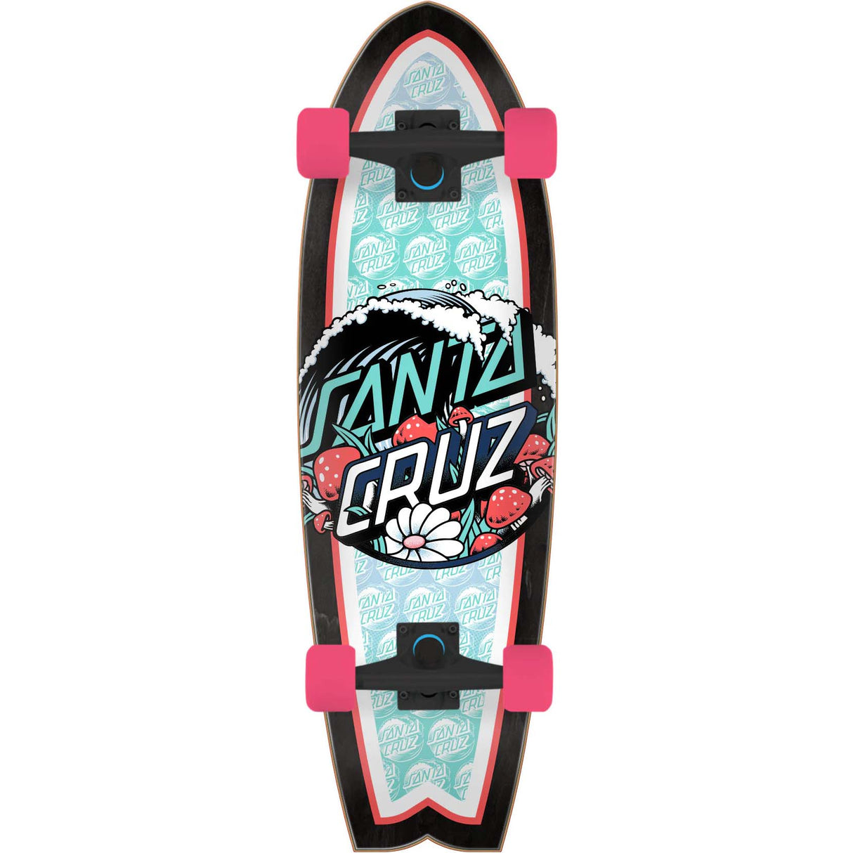 Santa Cruz Wave Dot Mushroom Splice Shark Cruiser Complete - 9" x 29.7"
