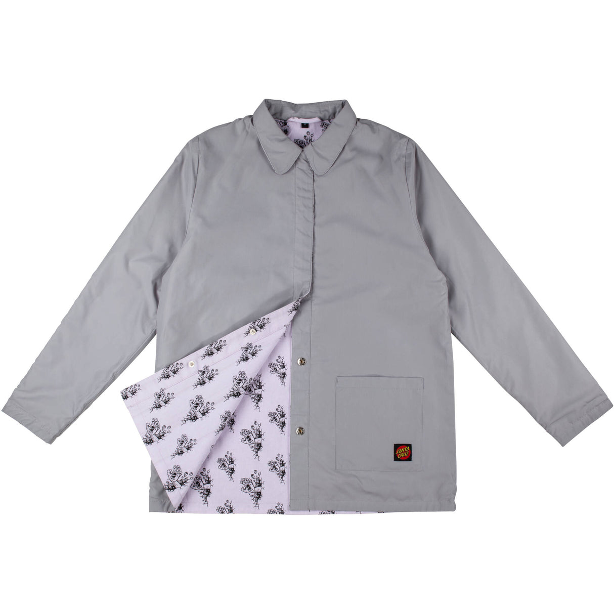 Santa Cruz Wall Hand Reversible Womens Jacket - Silver Womens 12