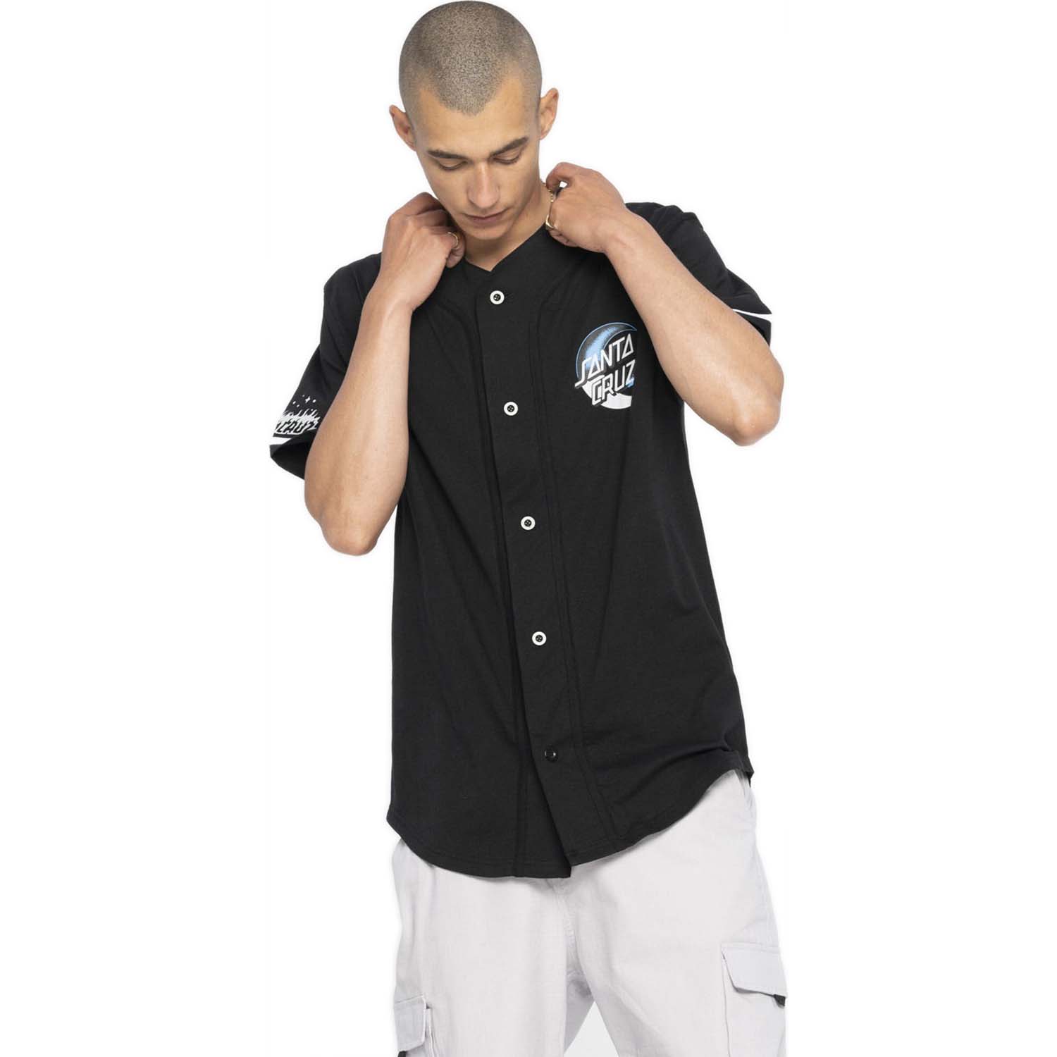 Santa Cruz Cosmic Bone Hand Baseball Shirt - Black