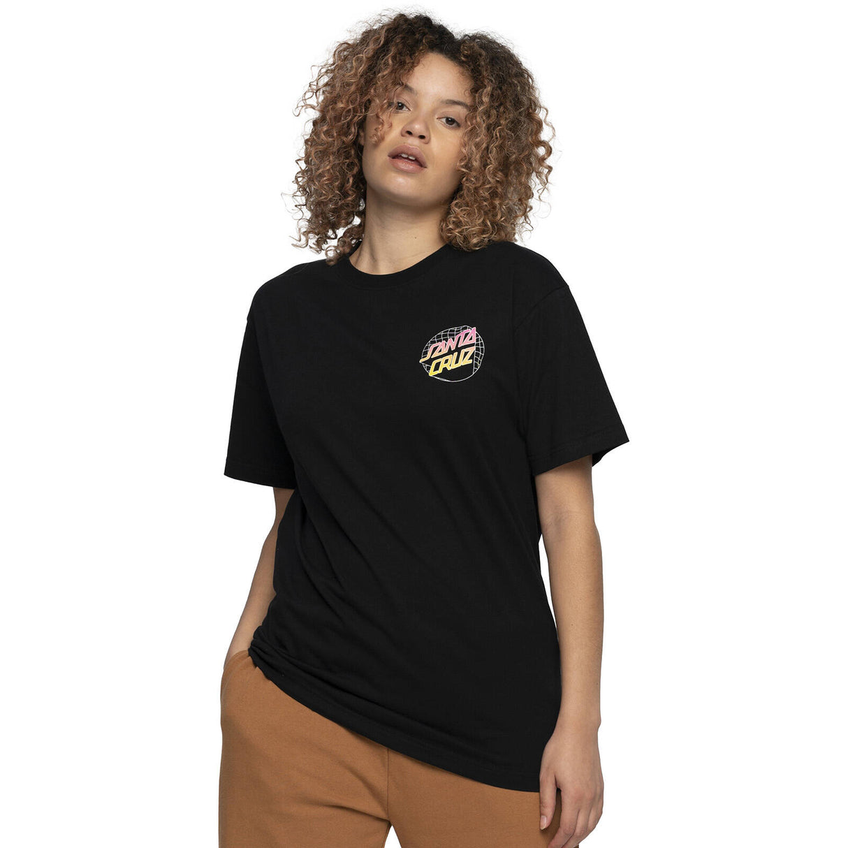 Santa Cruz Grid Delta Dot T Shirt - Black