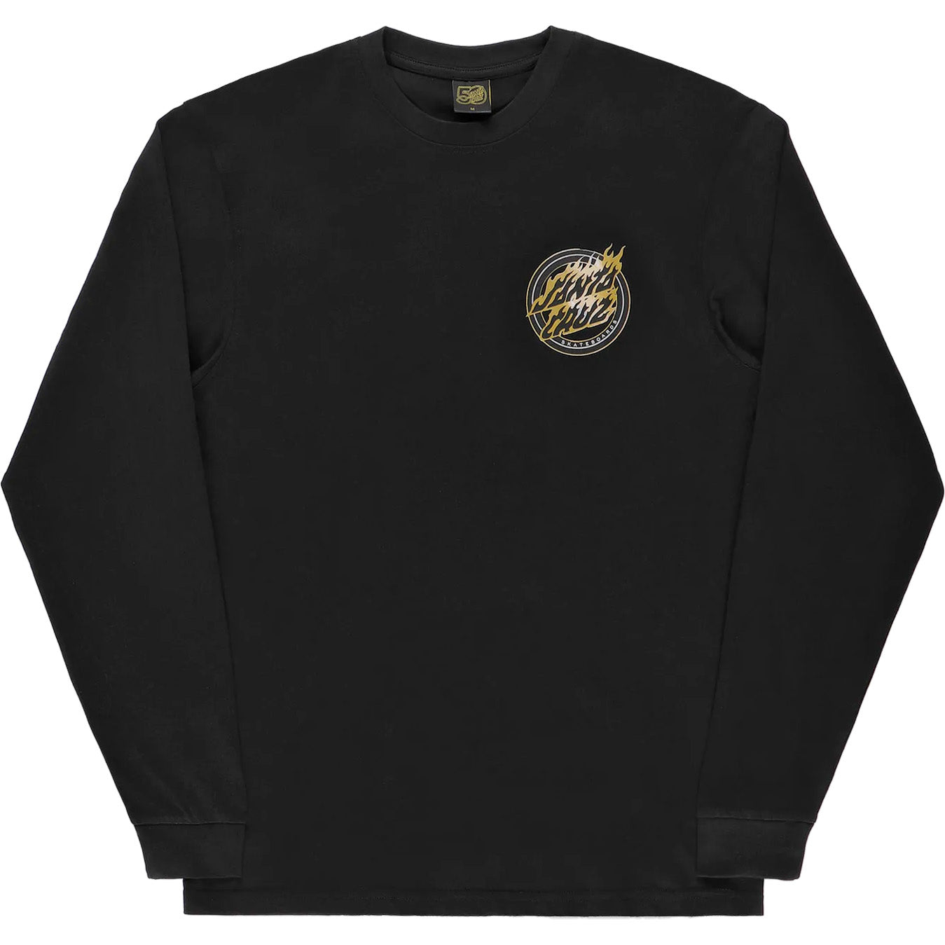 Santa Cruz Holo Flamed Dot Long Sleeve T Shirt - Black