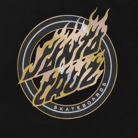 Santa Cruz Holo Flamed Dot Long Sleeve T Shirt - Black