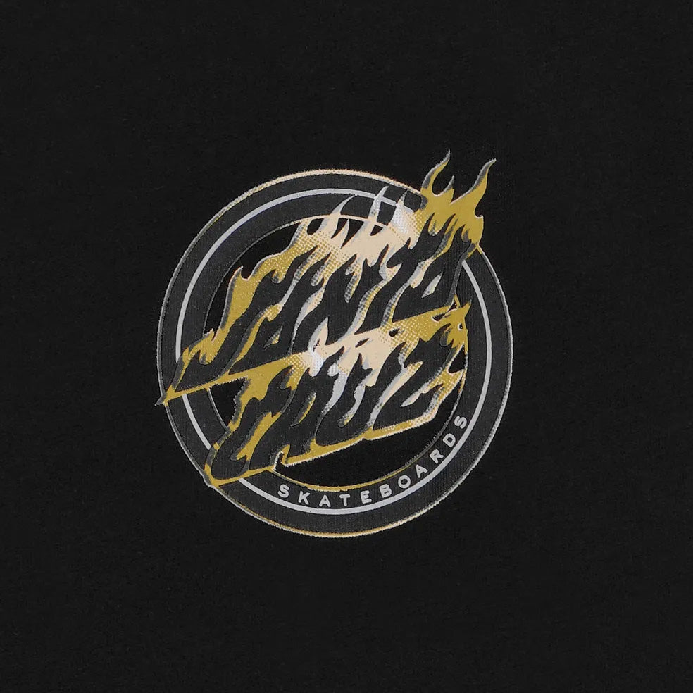 Santa Cruz Holo Flamed Dot Long Sleeve T Shirt - Black