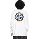 Santa Cruz Holo Flamed Dot Long Sleeve T Shirt - White