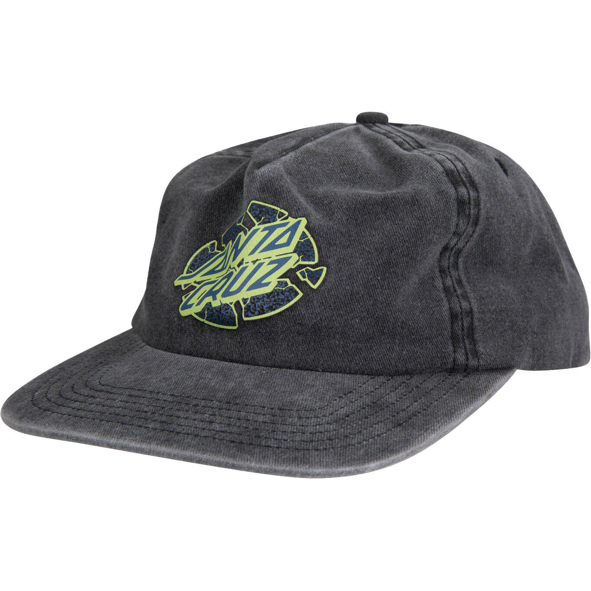 Santa Cruz Rigid Broken Dot Snapback - Black Acid Wash