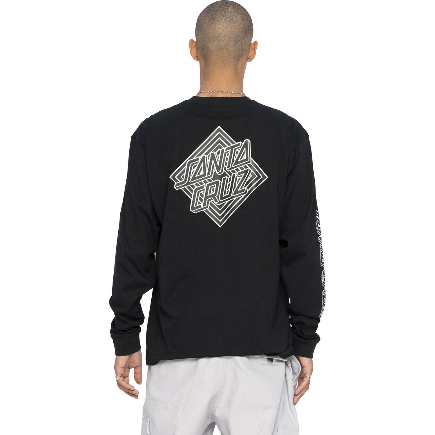 Santa Cruz Solitaire Dot L/S T Shirt - Black