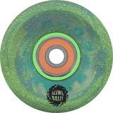 Santa Cruz Slime Balls Light Ups OG Slime Skateboard Wheels - Blue/Green Glitter 60mm