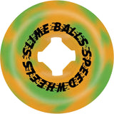 Santa Cruz Slime Balls Face Melter Trip Balls Skateboard Wheels - Green/Orange Swirl 56mm