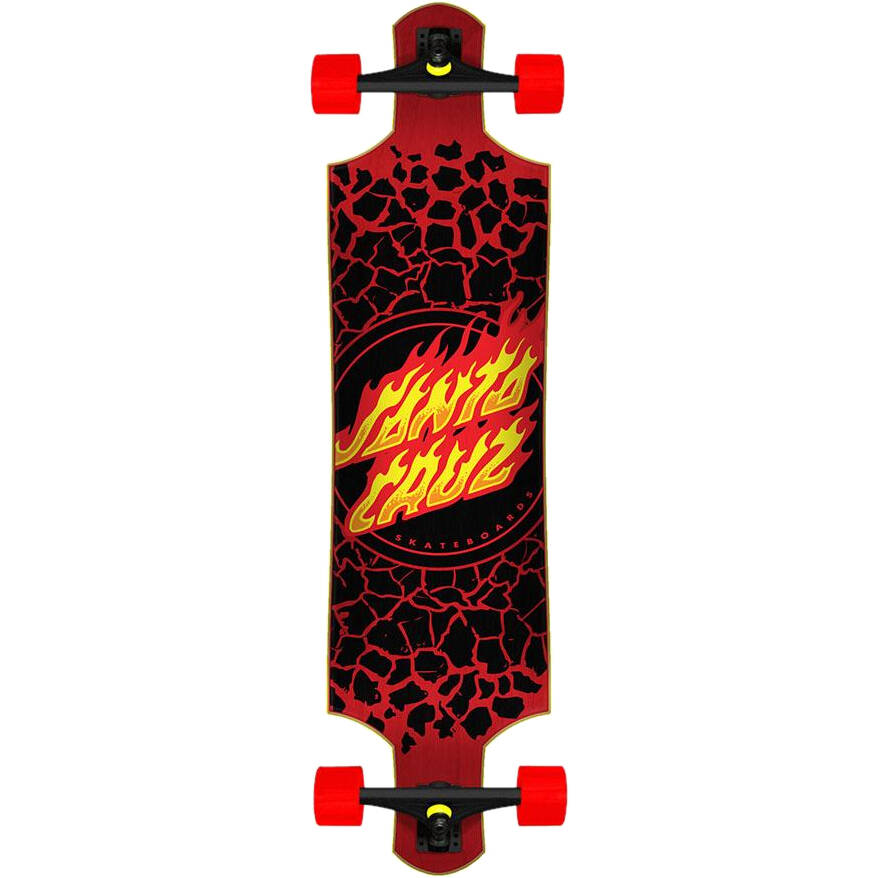 Santa Cruz Flame Dot Drop Down Complete Cruiser Skateboard - 40''
