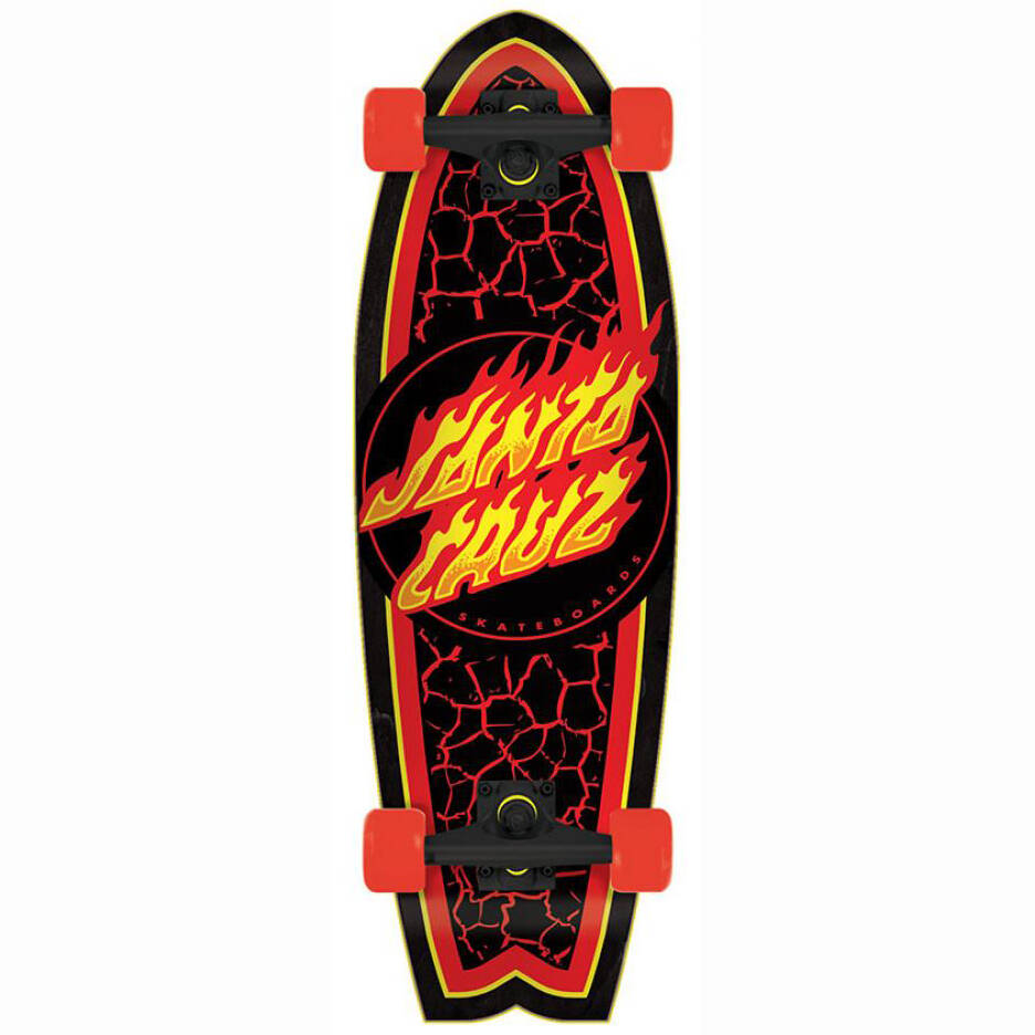 Santa Cruz Flame Dot Shark Complete Cruiser Skateboard - 27.7''