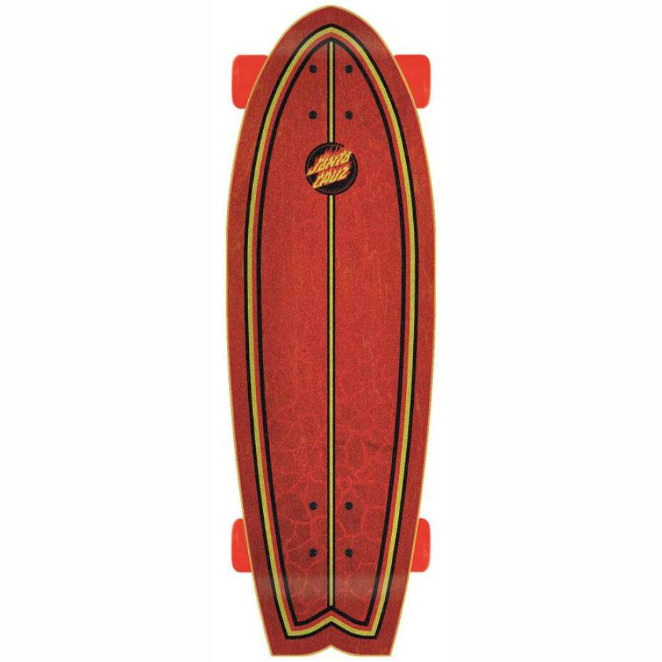 Santa Cruz Flame Dot Shark Complete Cruiser Skateboard - 27.7''