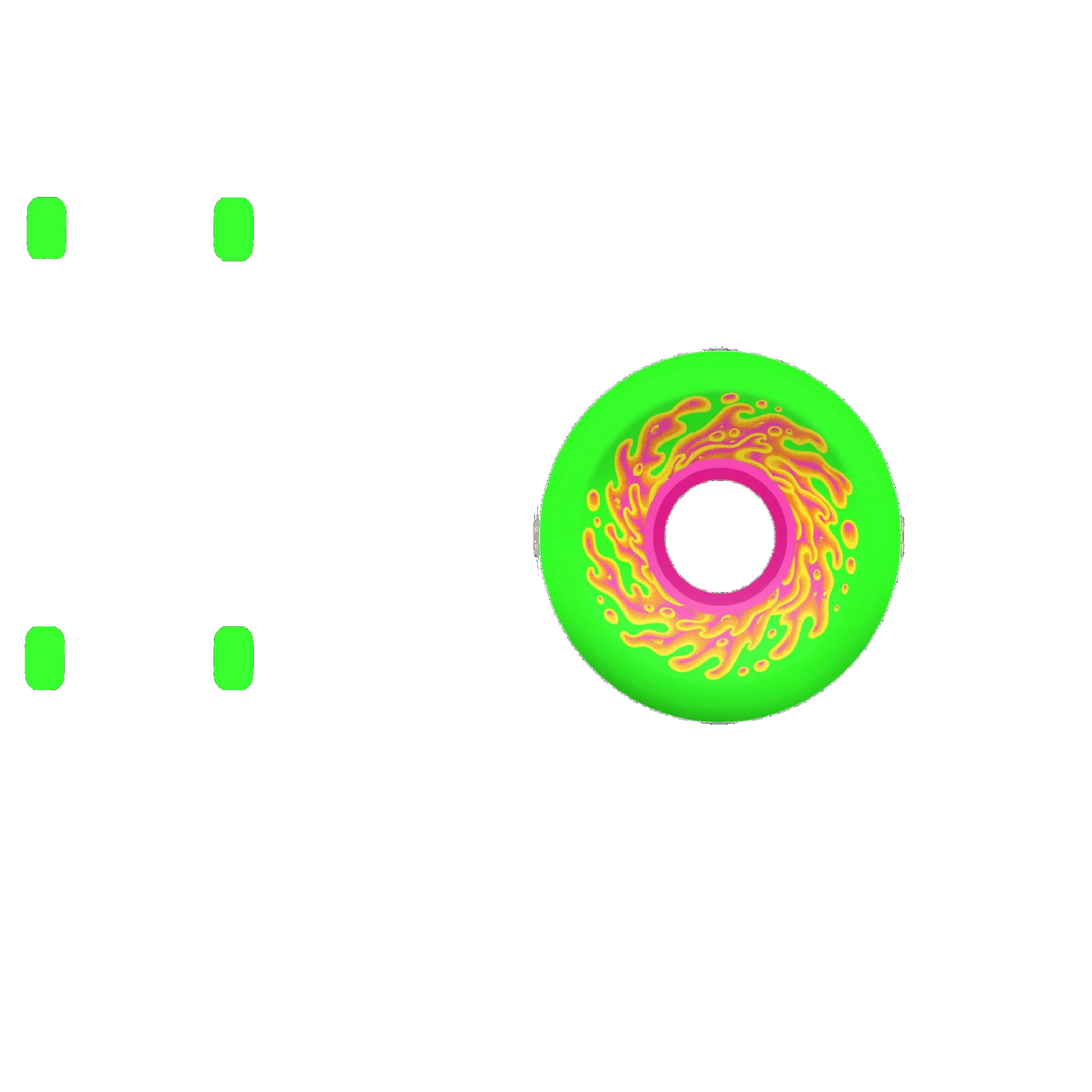 Santa Cruz Slime Balls OG Slime 78a Skateboard Wheels - Green/Pink 54.5mm