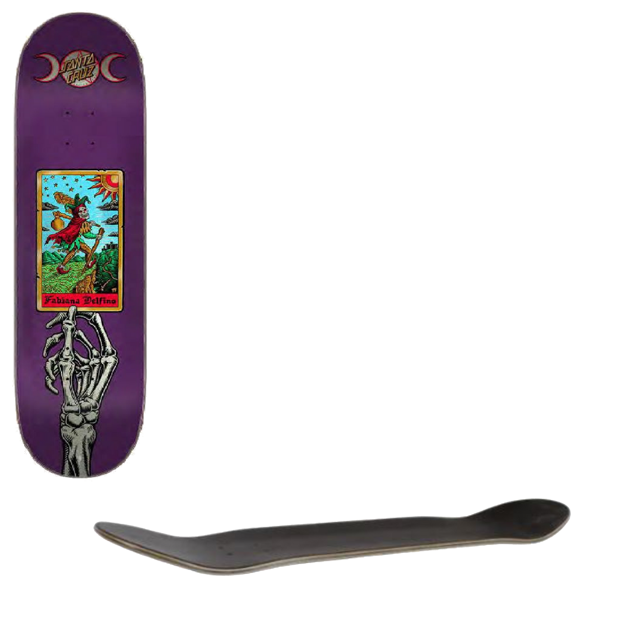 Santa Cruz Delfino Tarot VX Skateboard Deck - Purple 8.25''