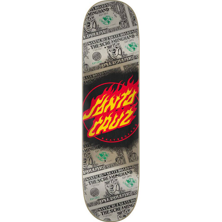 Santa Cruz Dollar Flame Dot Skateboard Deck - Multi 8''