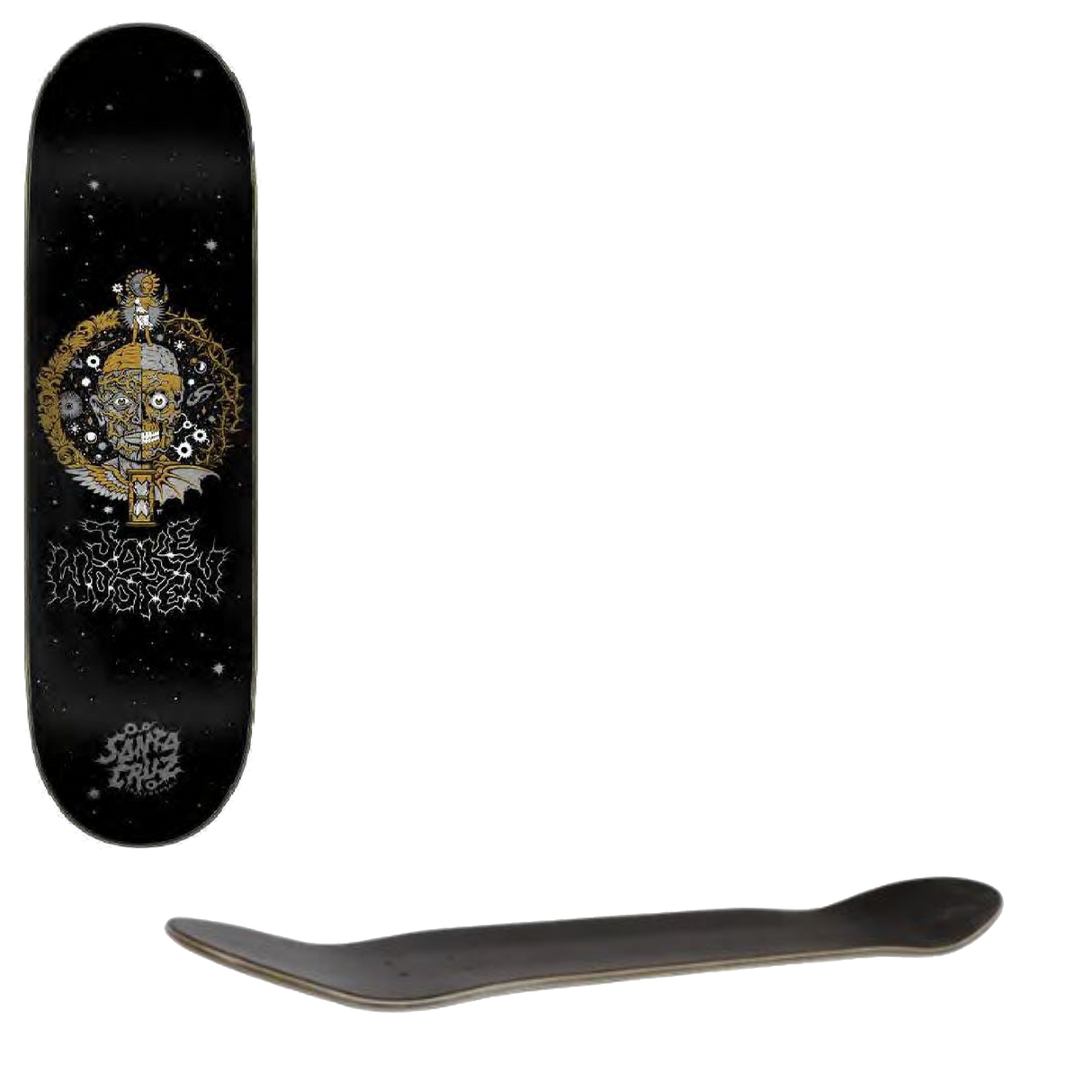Santa Cruz Wooten Crest VX Skateboard Deck - Black 8.5''
