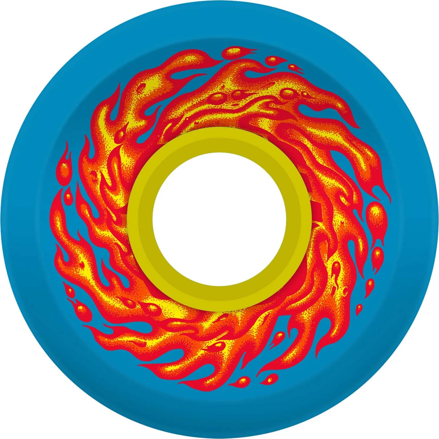 Santa Cruz Slime Balls Flame OG Skateboard Wheels - Slime Blue 60mm