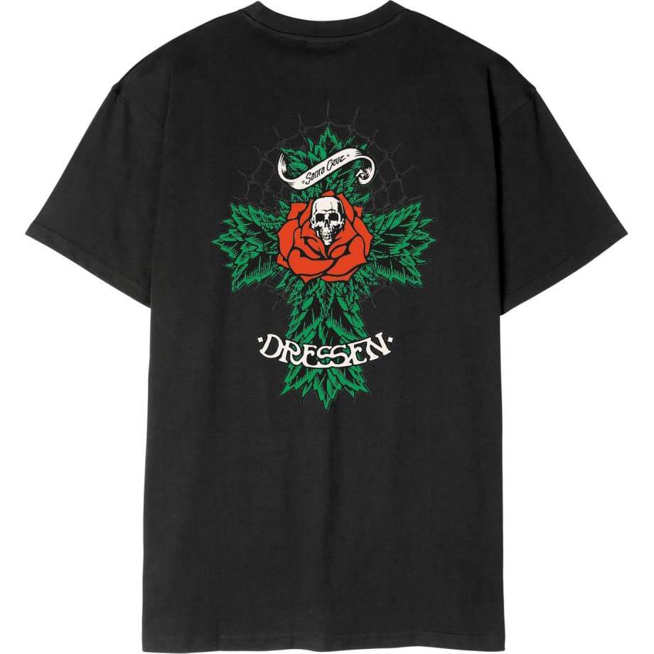 Santa Cruz Dressen Rose Cross 2 T Shirt - Black