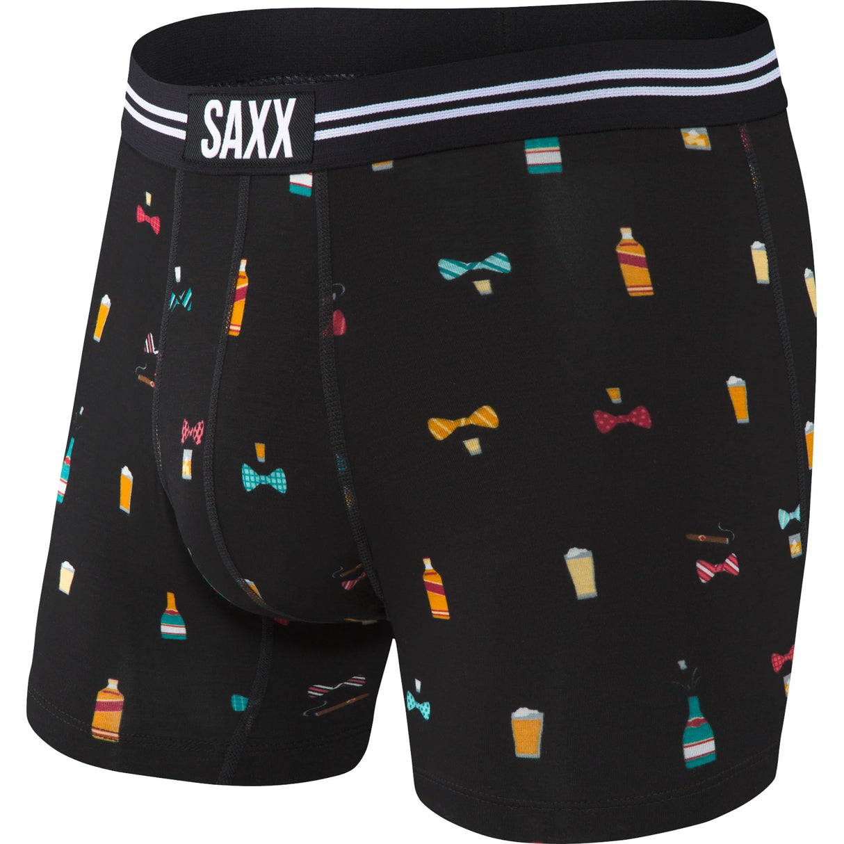 Saxx Vibe Boxer Brief - Black Bowties N Booze MED