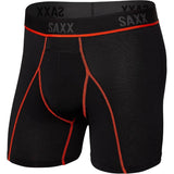 Saxx Kinetic HD Boxer Briefs - Black/Vermillion