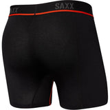 Saxx Kinetic HD Boxer Briefs - Black/Vermillion