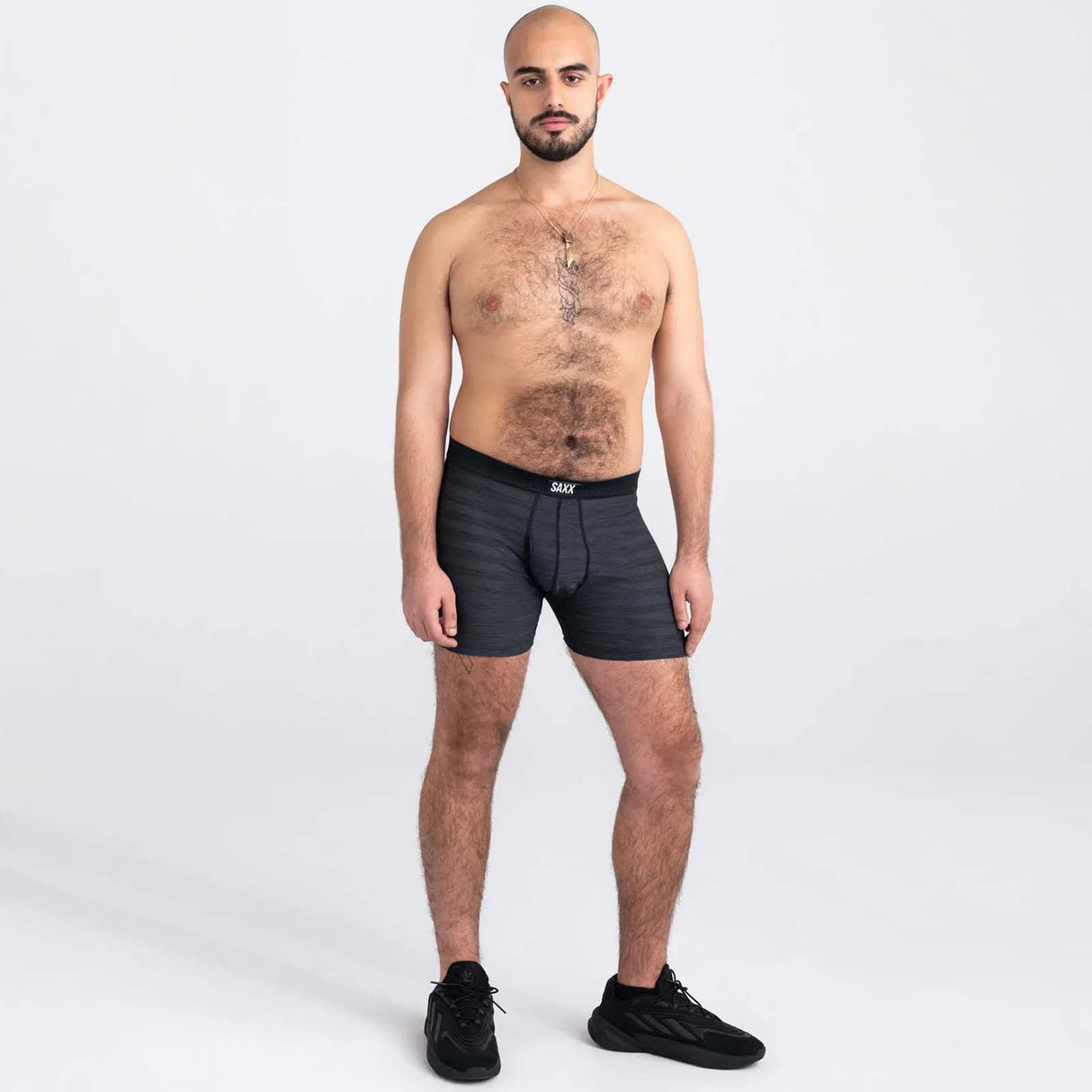 Saxx Droptemp Boxer Briefs - Black Heather