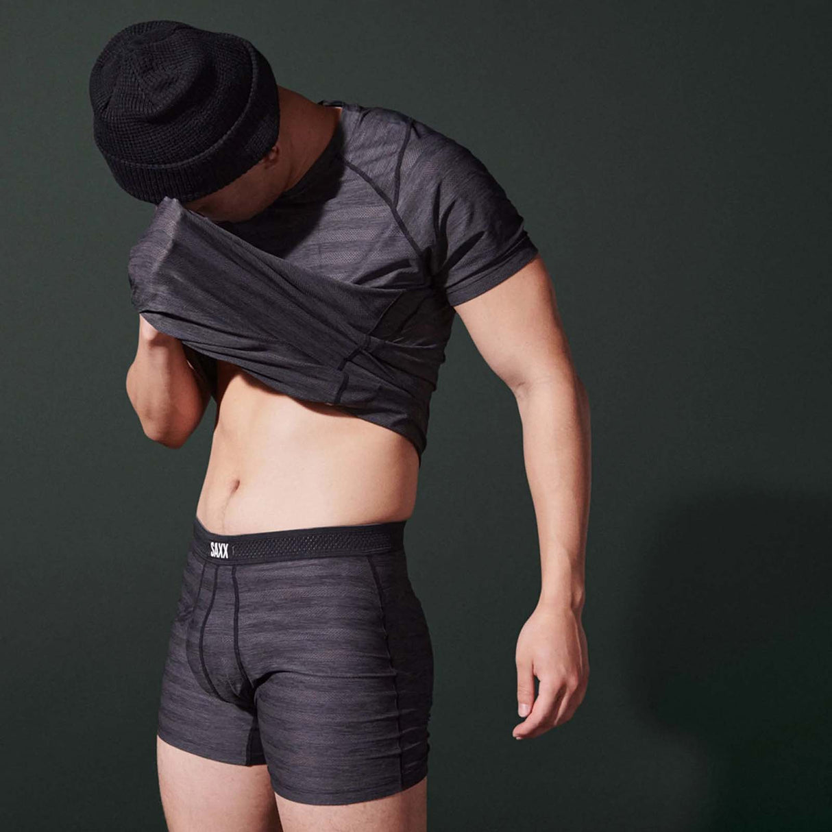 Saxx Droptemp Boxer Briefs - Black Heather