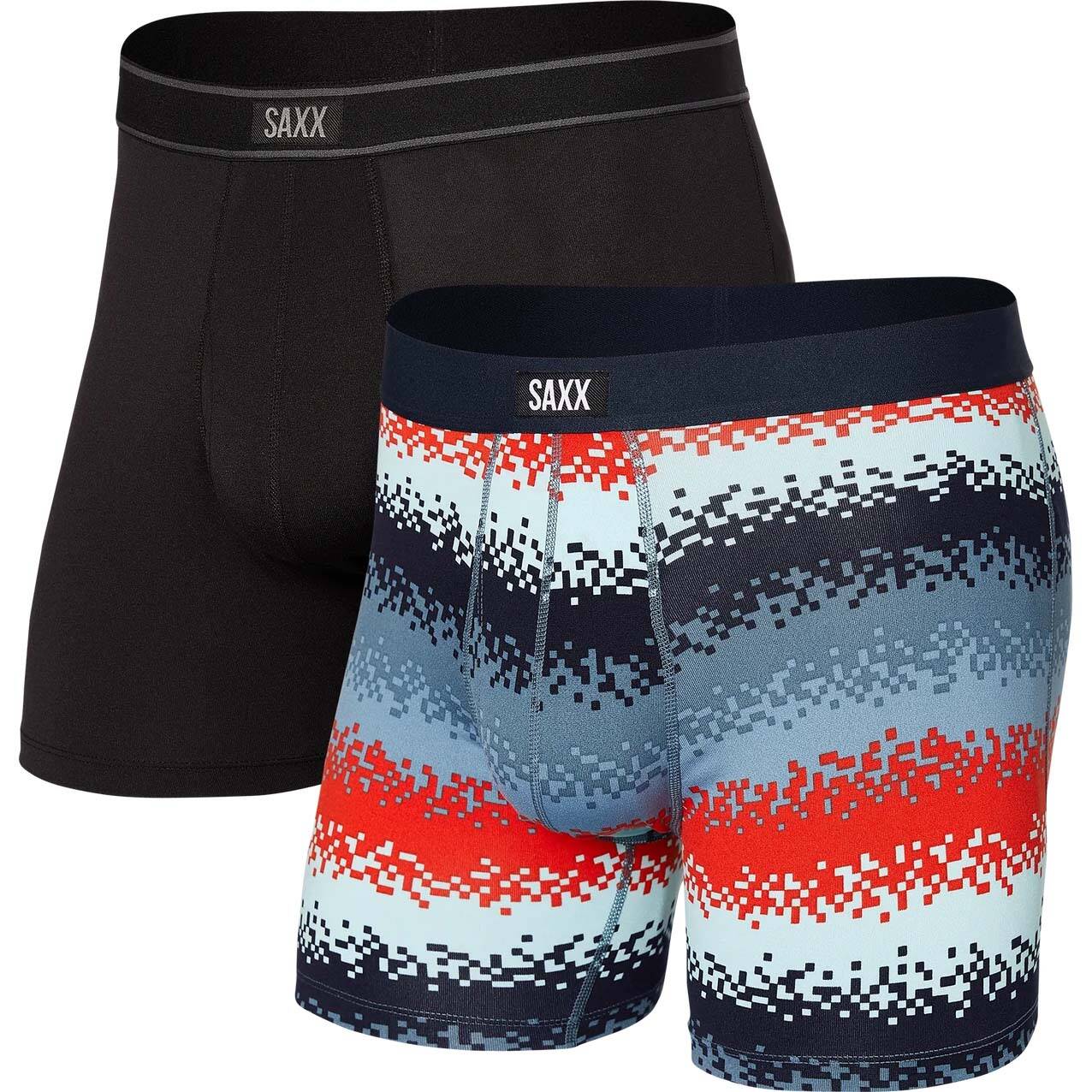 Saxx Daytripper 2-Pack Boxer Brief Fly - Tech Rec Stripe/Black