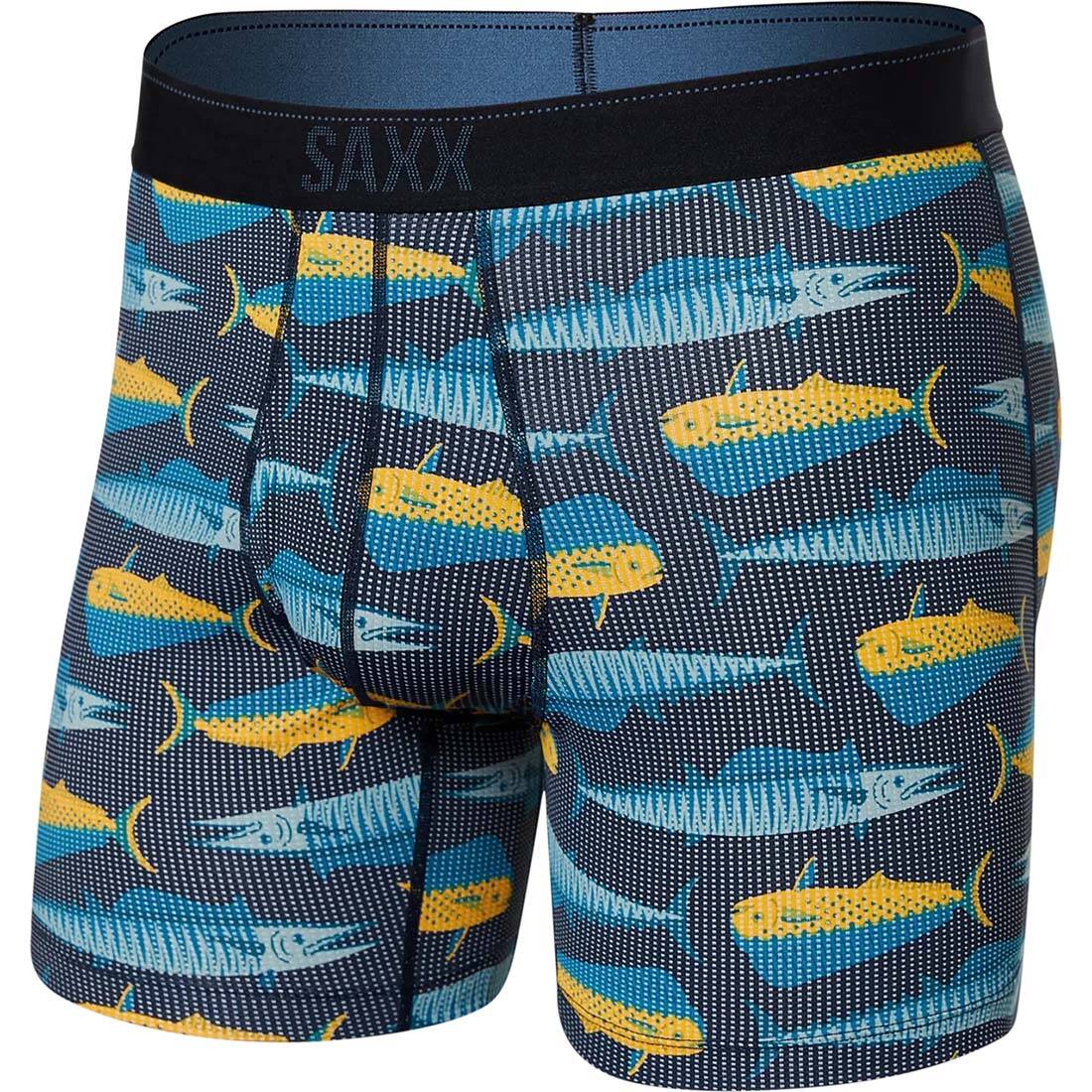 Saxx Quest QDM Boxer Brief Fly - Mahi Mahi Wahoo Black