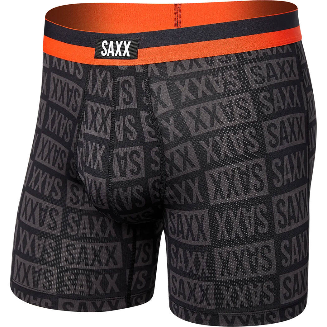 Saxx Sport Mesh Boxer Brief Fly - Checkerboard Black