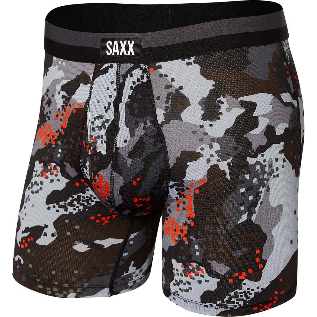 Saxx Sport Mesh Boxer Brief Fly - Graphite Digi Quake Camo