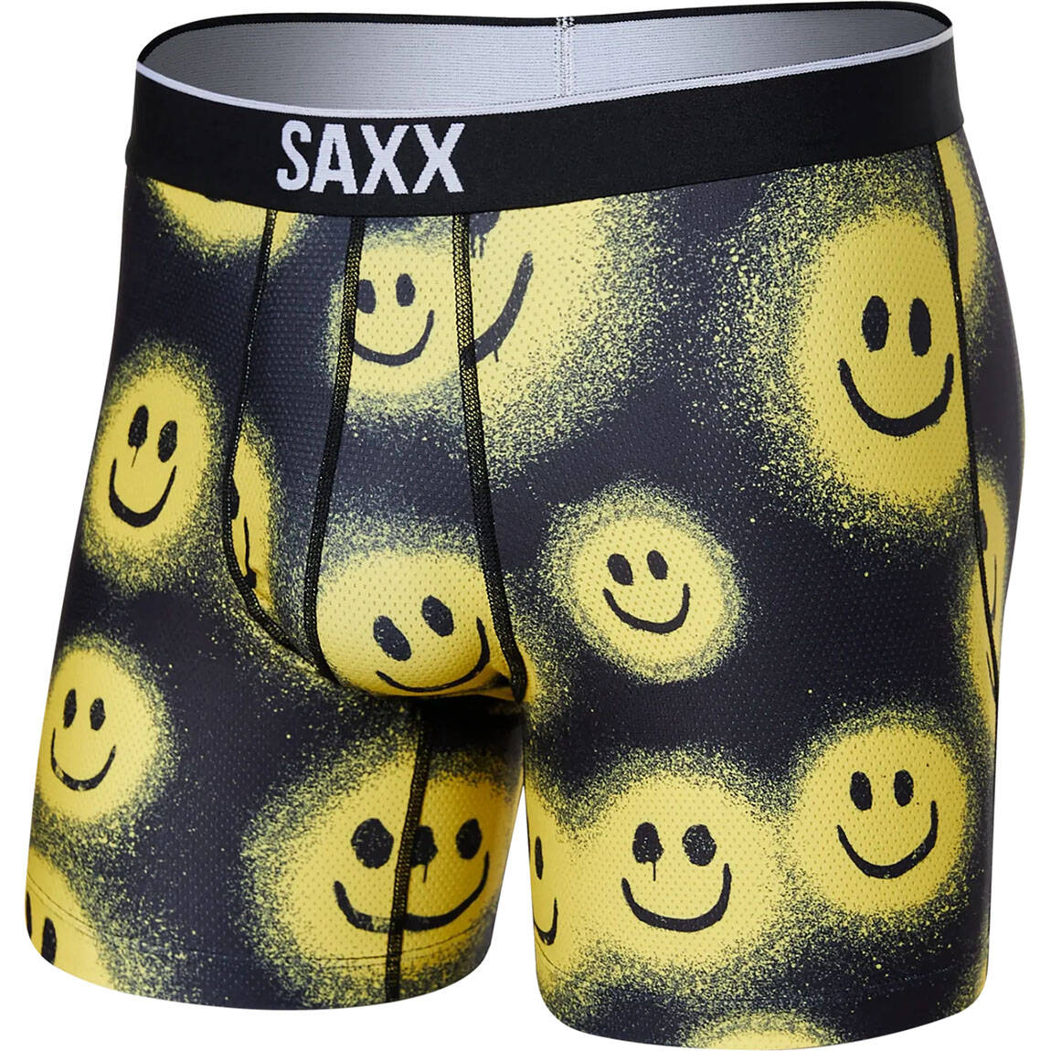 Saxx Volt Breathable Mesh Boxer Brief - Painted Smile Black